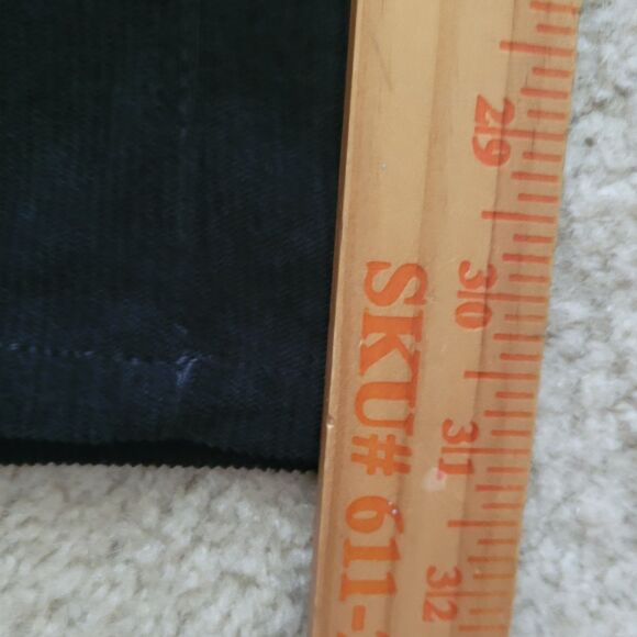 SHEIN Corduroy Pants Womens XS 2 (26Wx31L) Black High Rise Flare Boho Hippie - Picture 4 of 10